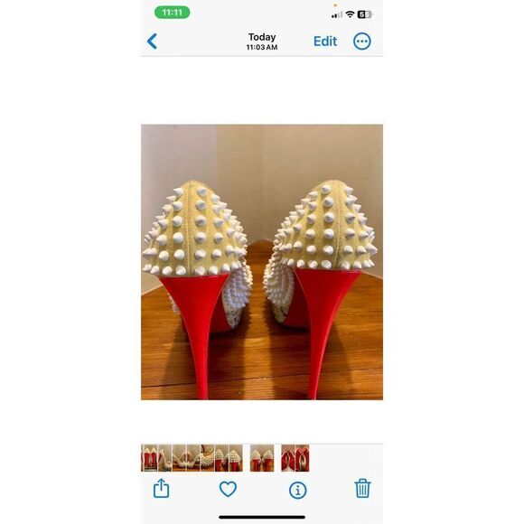 Christian Louboutin Womens Yellow Suede Canary Spiked Platform Heels Size 40 - Picture 13 of 13